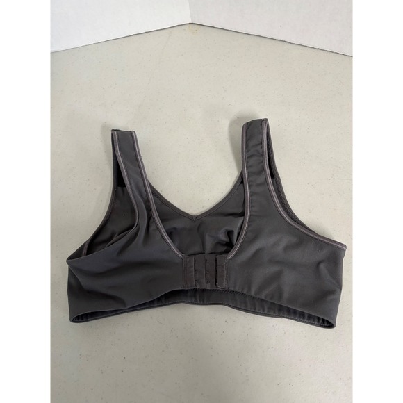 Breezies Womens Wireless Unlined Bra Charcoal Gray Full Coverage Size L - Picture 2 of 3